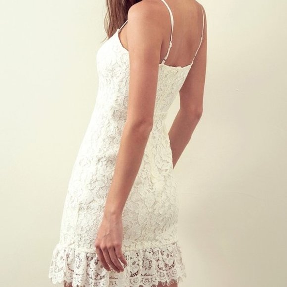 Lace Ruffle White Dress - Picture 3 of 6